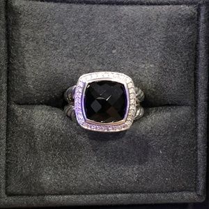 David Yurman Ring Black Onyx and Diamonds, 11mm